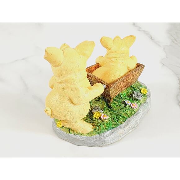 Russ Piglet Pig Piggy On A Cart Truffles Figurine 4" Resin 90s Home Decor Vtg - Picture 8 of 12